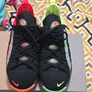 Nike Kids Black and Neon Multicolor Sneakers (Lebron James XVIII Nike 2020_2021)